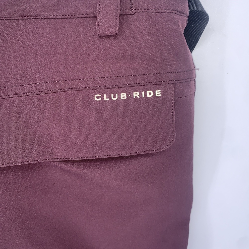 Club Ride Mountain Bike Shorts Mens Maroon Blue Cycling Adjustable Waist SMALL - Picture 6 of 12